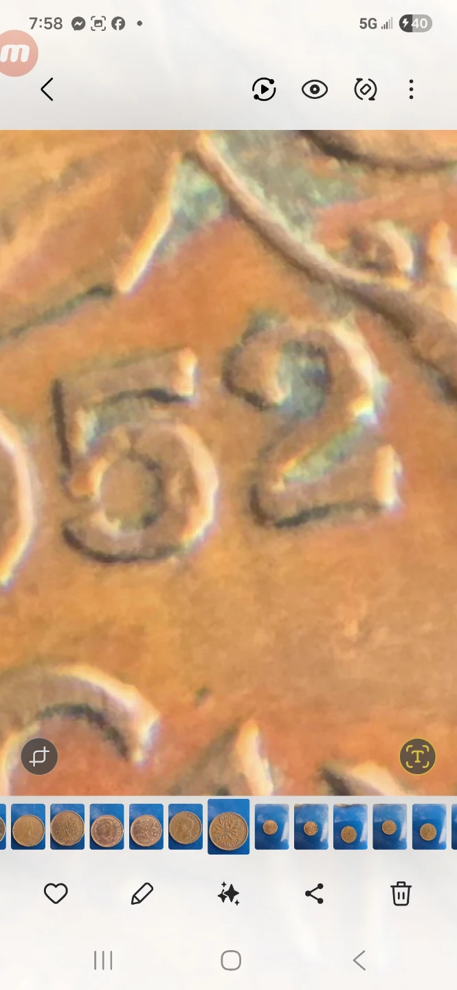 1952 Canadian 1 Cent Coin