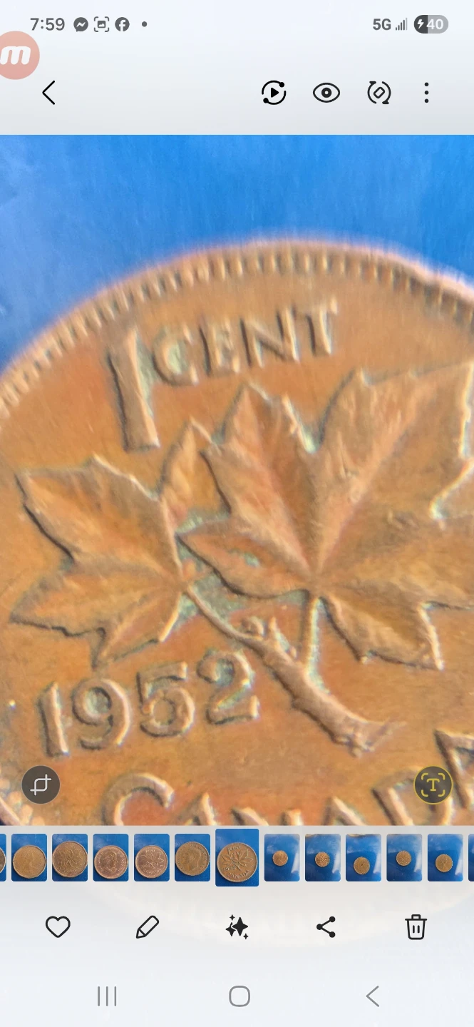 1952 Canadian 1 Cent Coin - photo 5