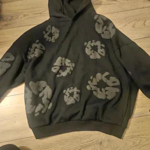 Black Hoodie with Floral Pattern