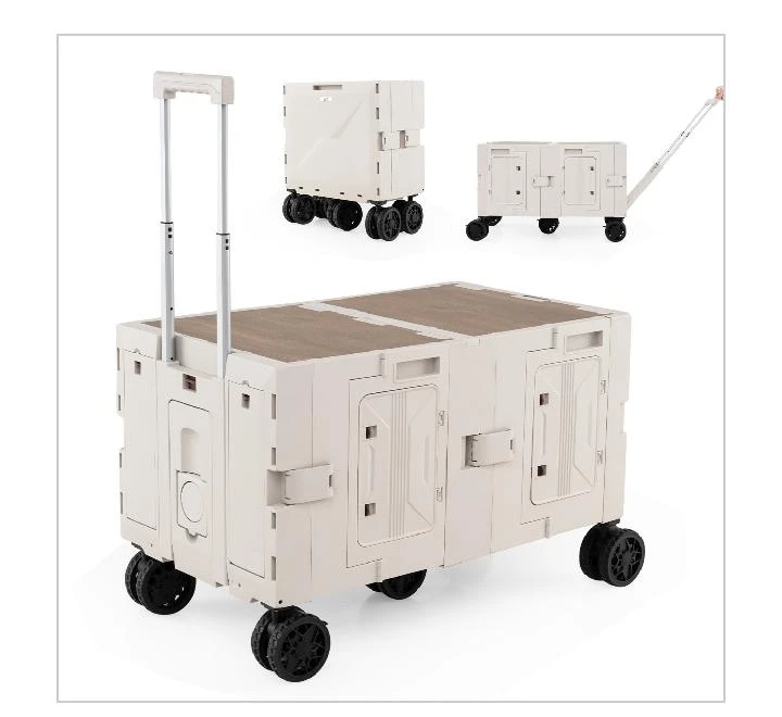 Costway JV12891WH Large Foldable Utility Cart - White