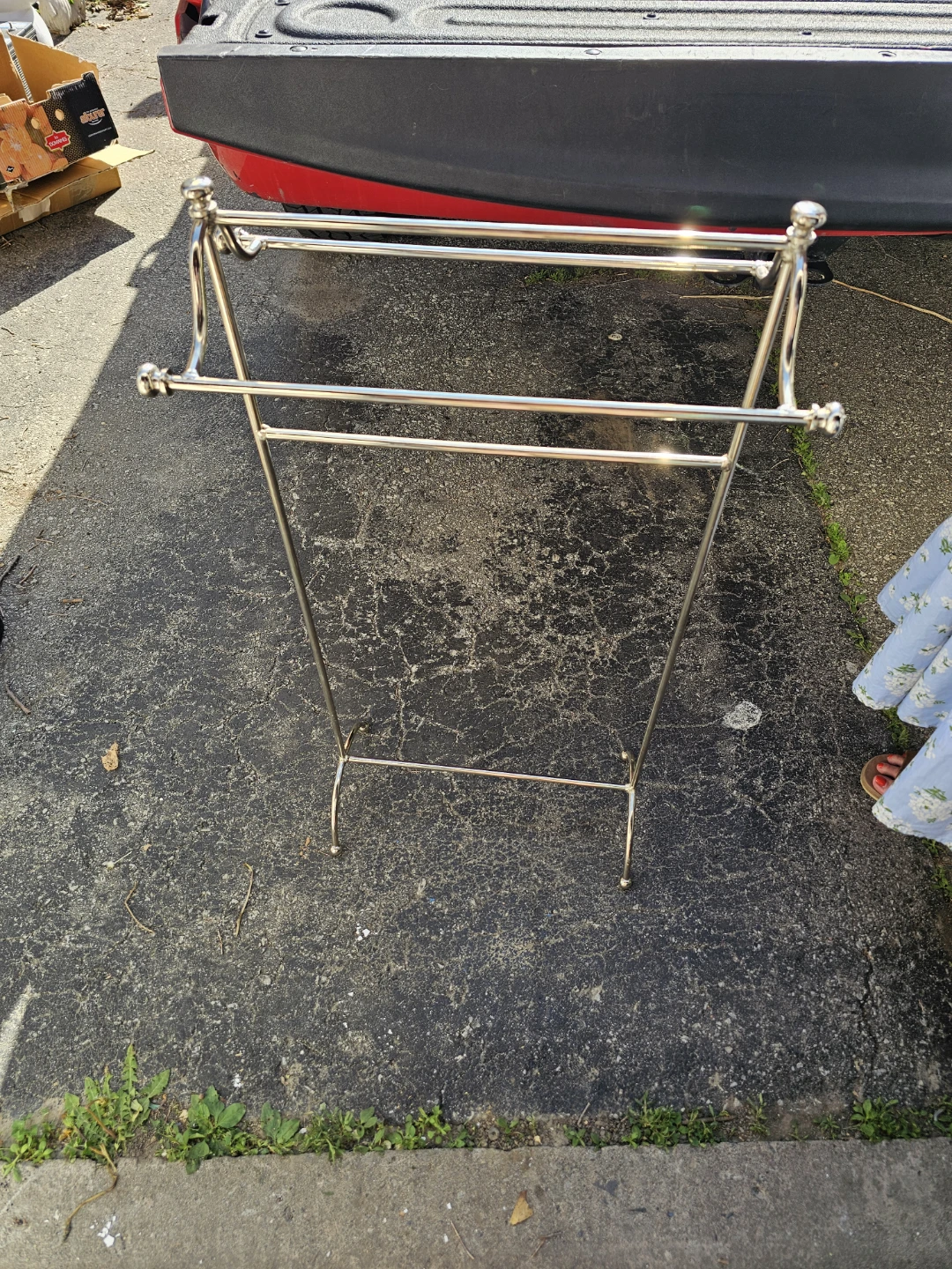 Silver Metal Towel Rack