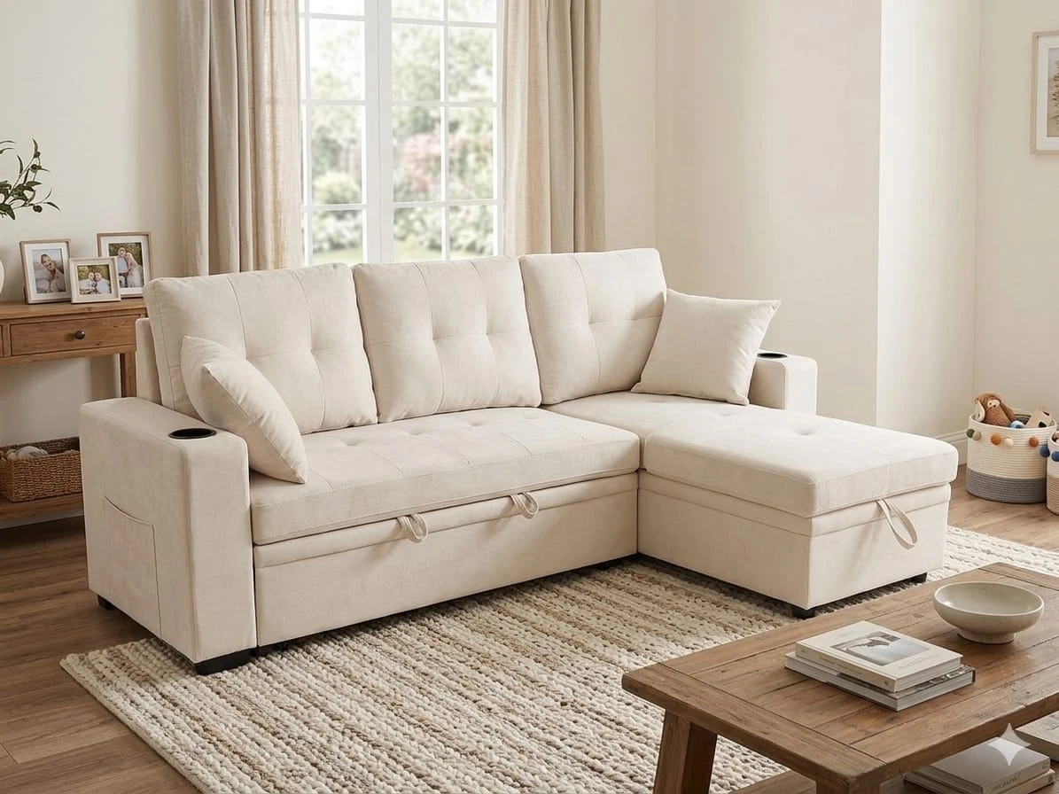 Sofa Bed with Storage Chaise - photo 2