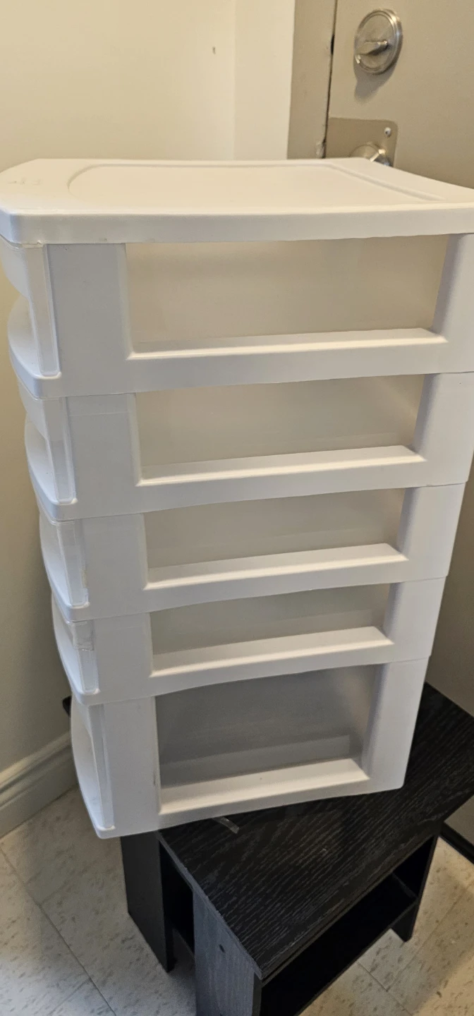 White Plastic Storage Drawer Unit 5 drawers - photo 2