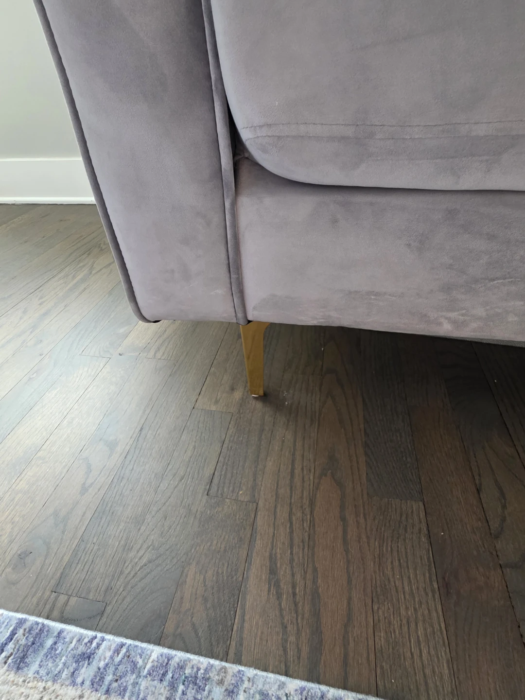 Gray Velvet Tufted Sofa - photo 2