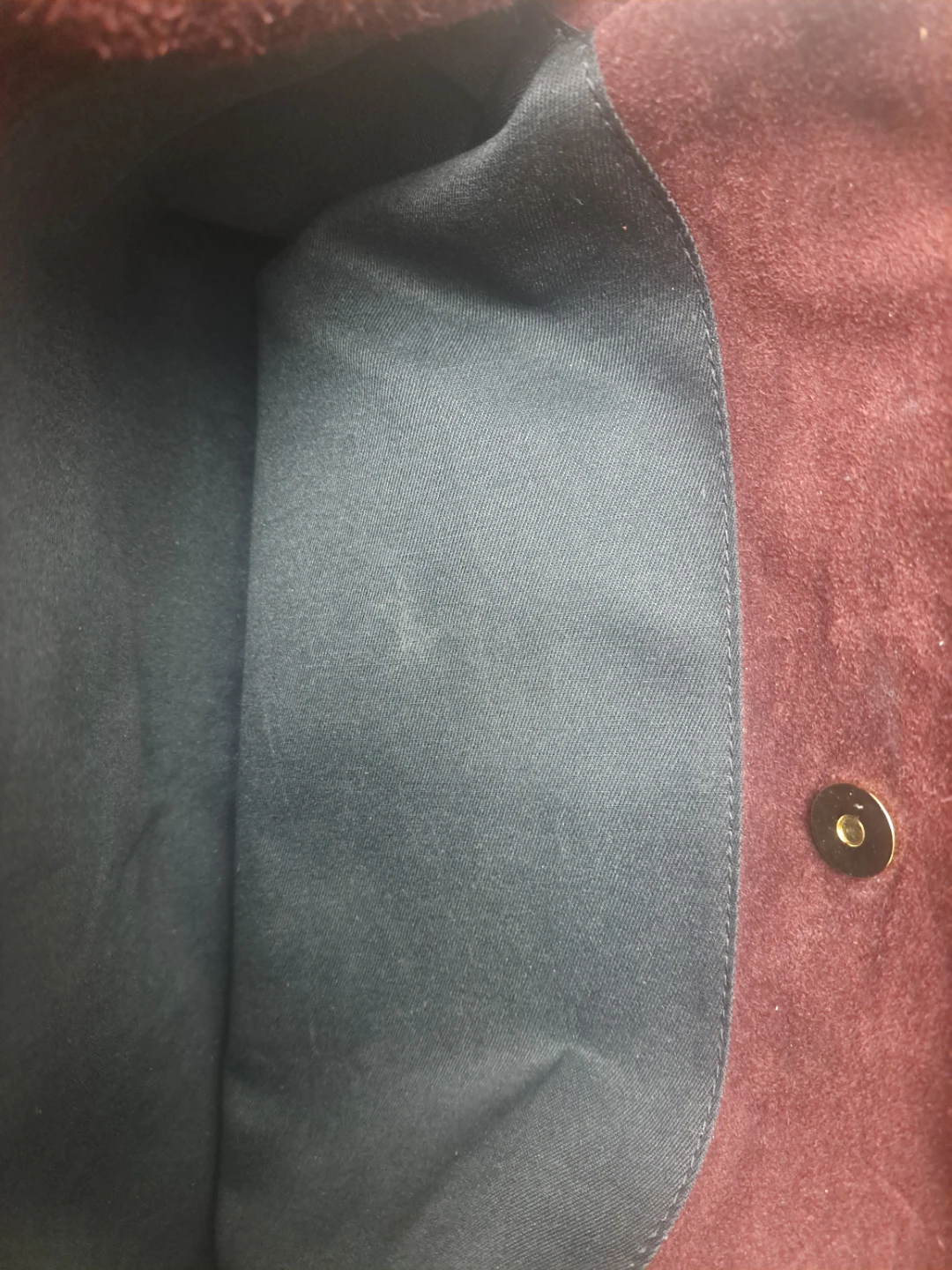 Burgundy Suede and Leather Tote Bag - photo 2