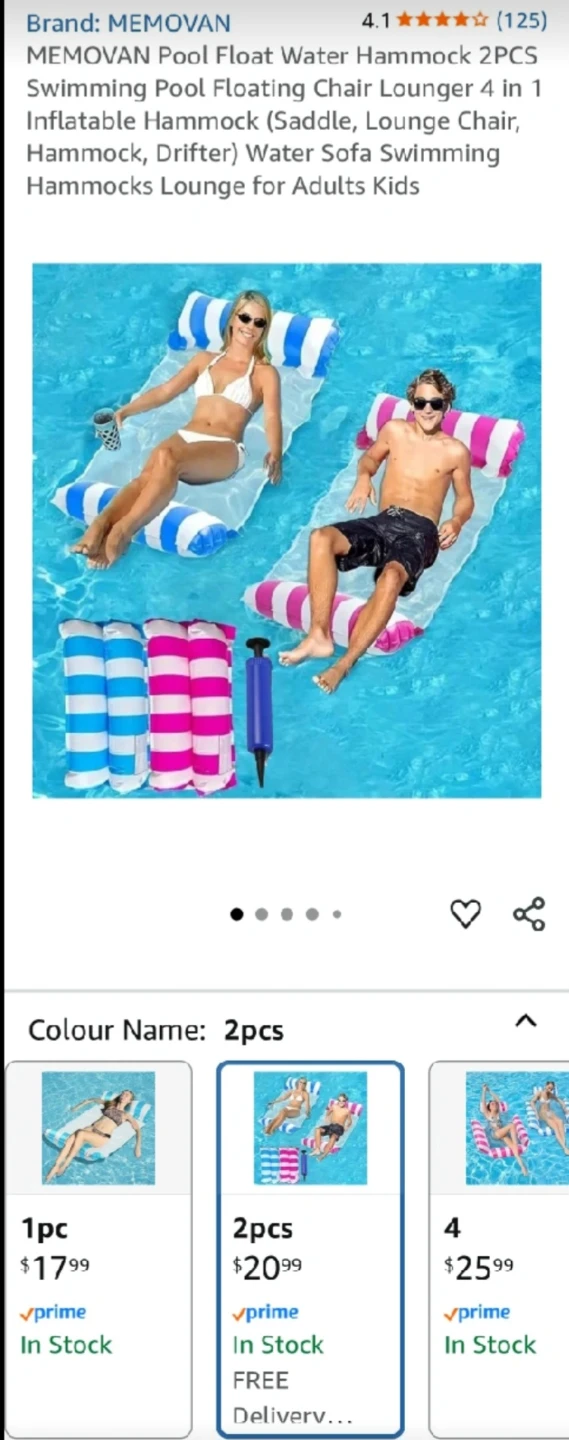 BNIB 2-Piece Pool Float Hammock Set ⚽ - photo 5