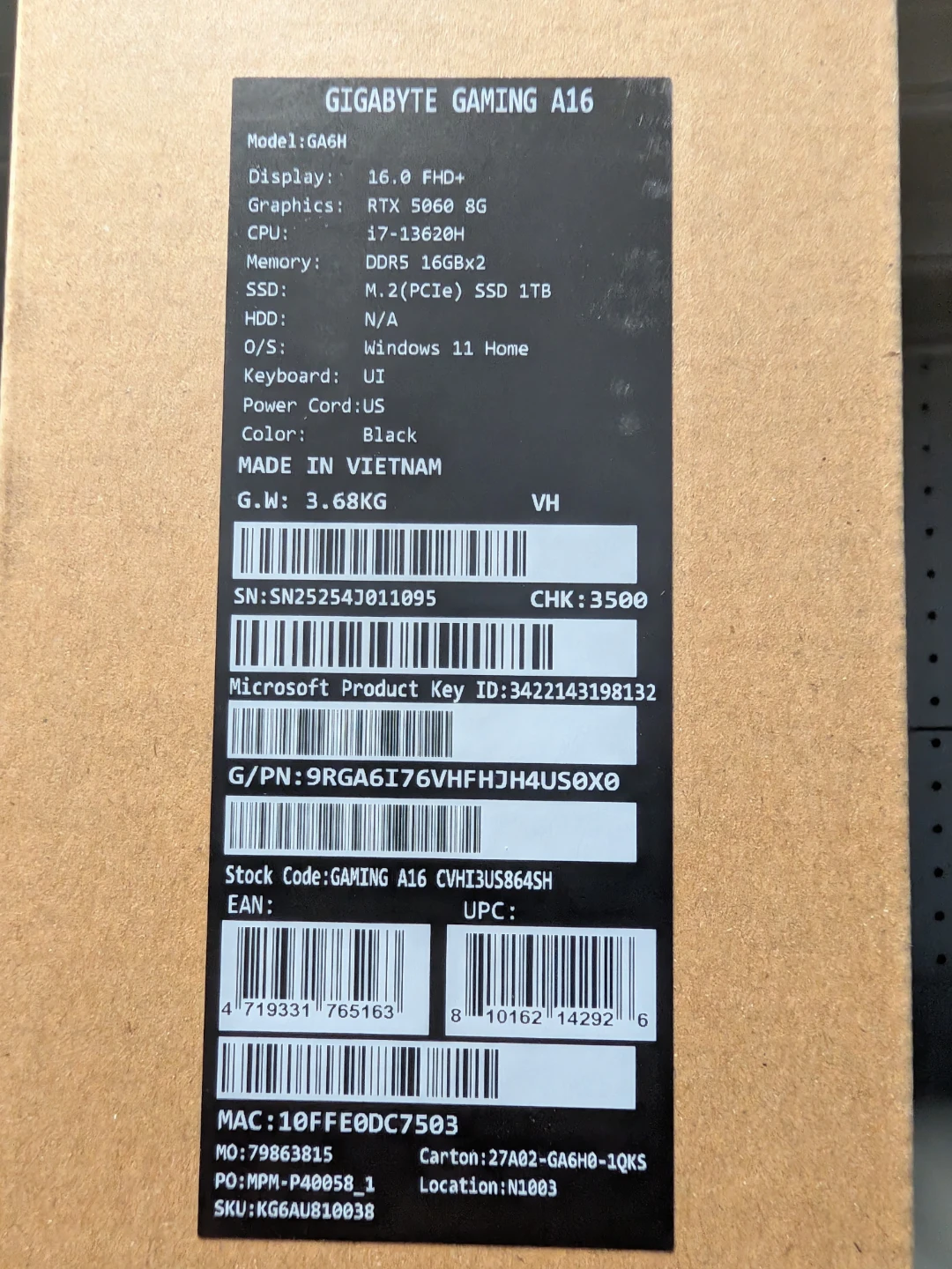 GIGABYTE GAMING A16 Laptop - photo 4