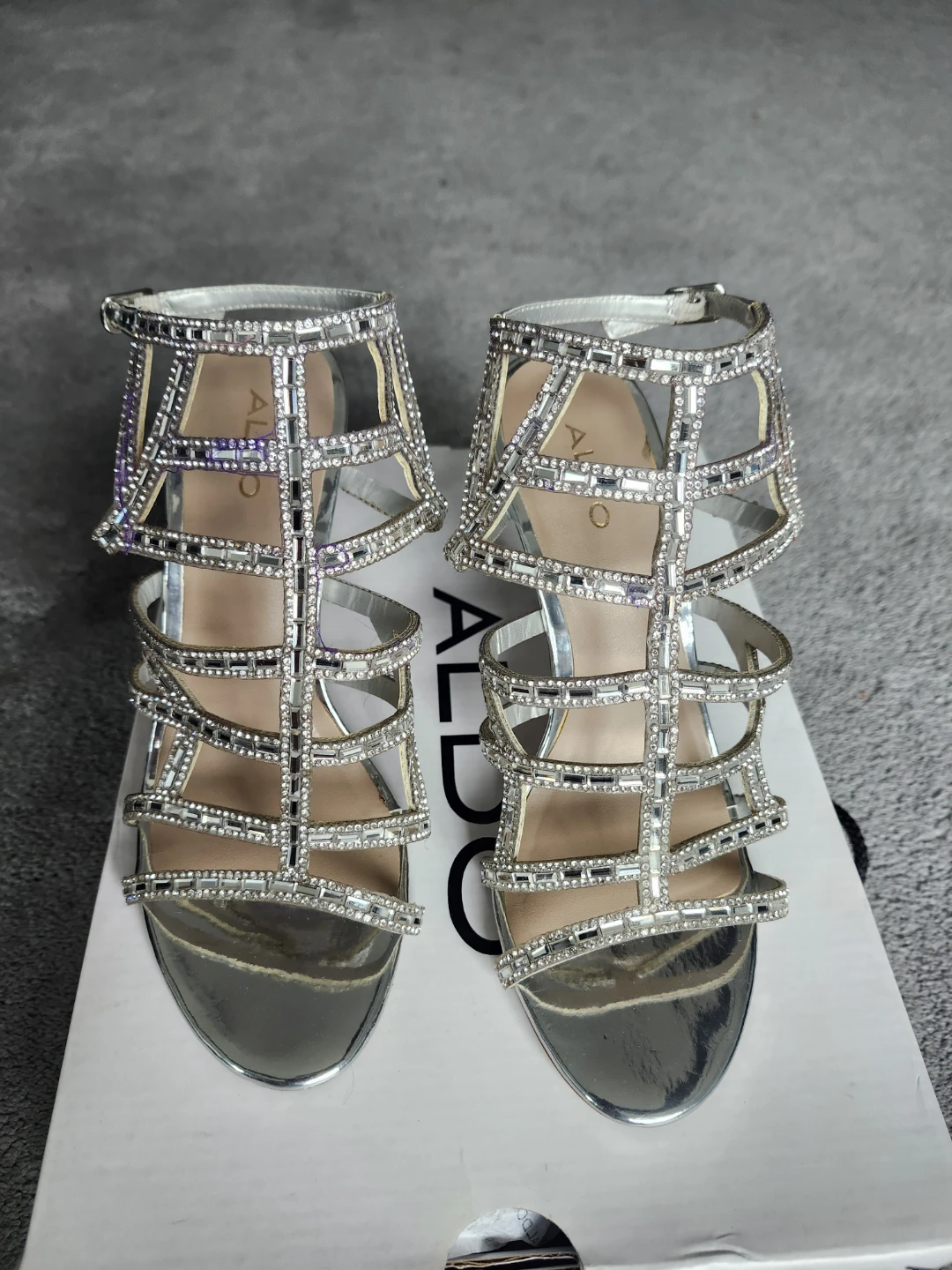 ALDO Silver Embellished Heels