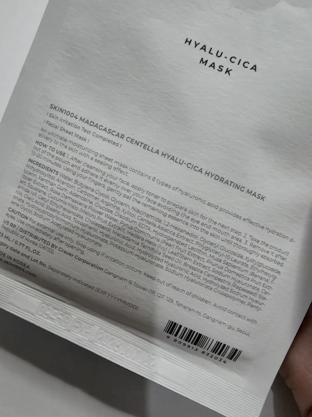 SKIN1004 Madagascar Centella Hyalu-Cica Hydrating Mask 1ct ⚽️ - photo 2