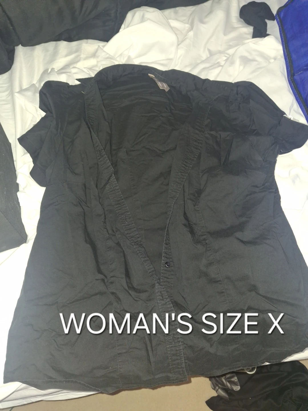 Black Button-Up Shirt - Woman's Size X
