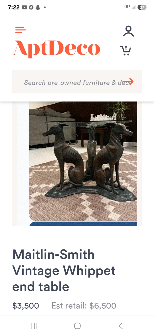 Maitlin-Smith Vintage Whippet End Table