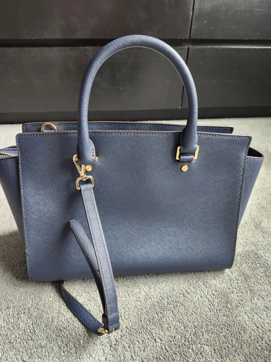 Michael Kors Navy Leather Tote Bag - photo 2