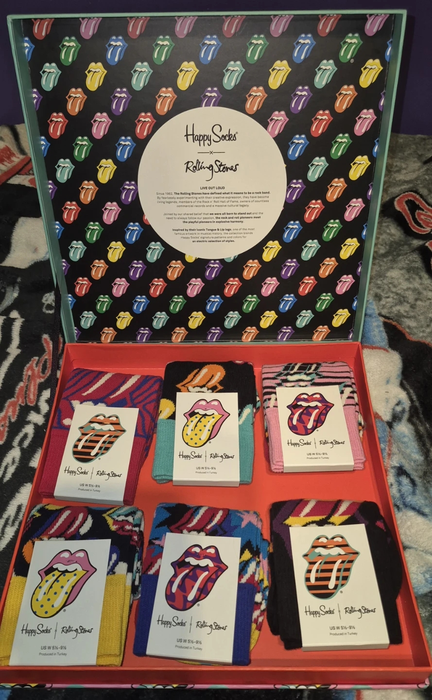 Happy Socks Rolling Stones Combed Cotton Socks Gift Box Set