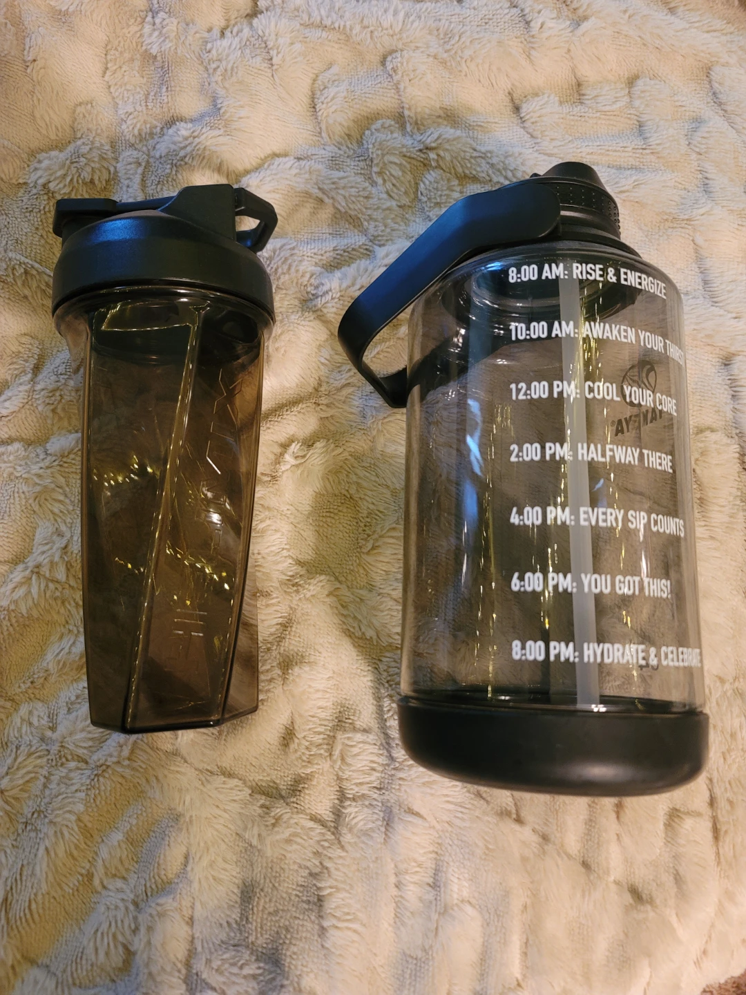 Large Water Bottle and Shaker Bottle Set