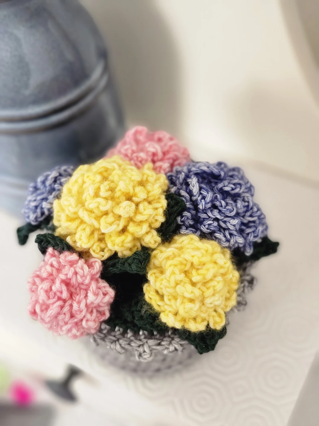 Handmade Crocheted Flower Arrangement - photo 4