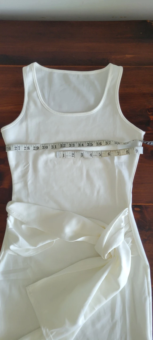 White Sleeveless Ruched Dress - Size M - photo 3