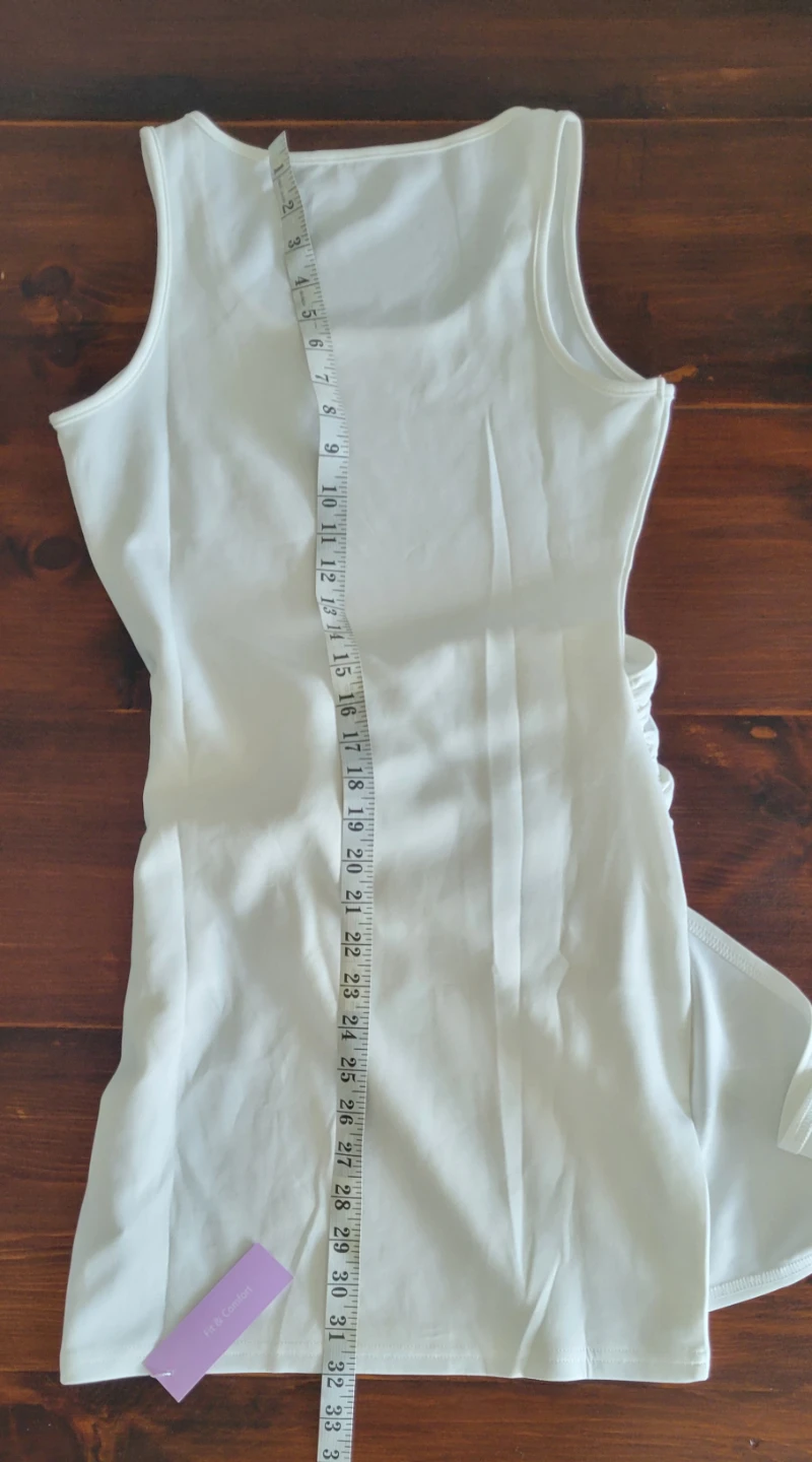 White Sleeveless Ruched Dress - Size M - photo 5