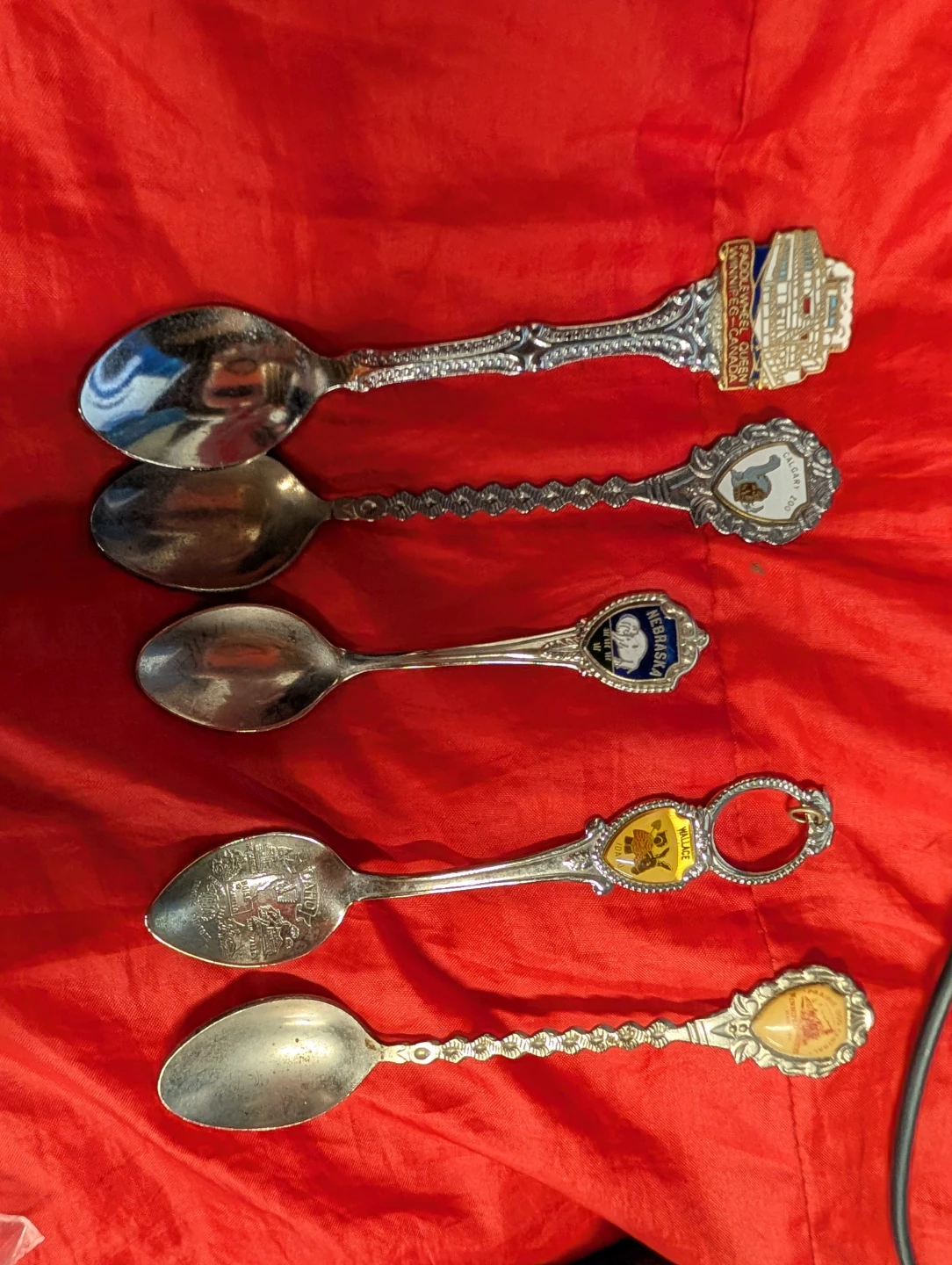 Collection of 5 Souvenir Spoons
