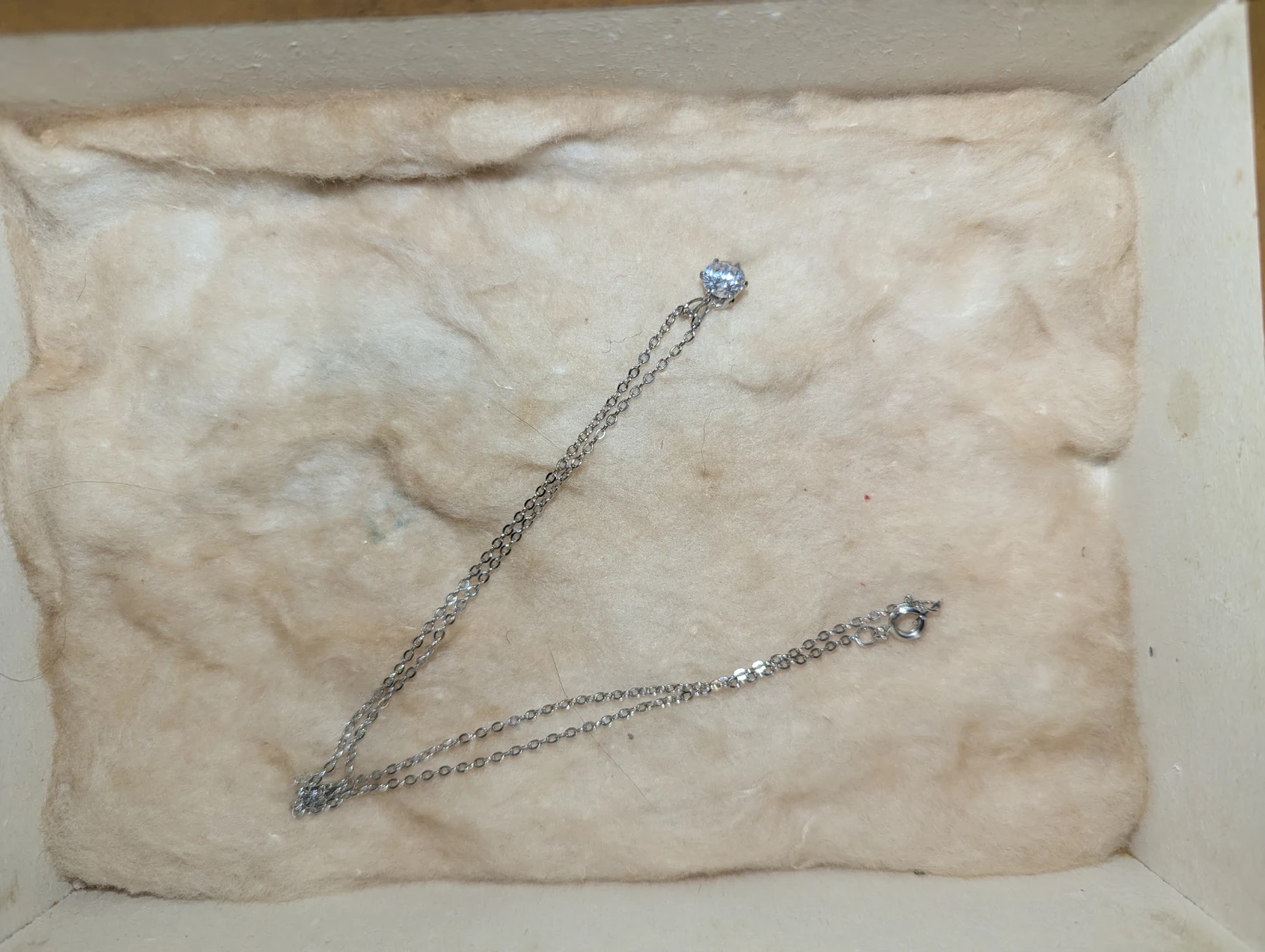 Costume Jewellery Necklace with False Diamond Pendant