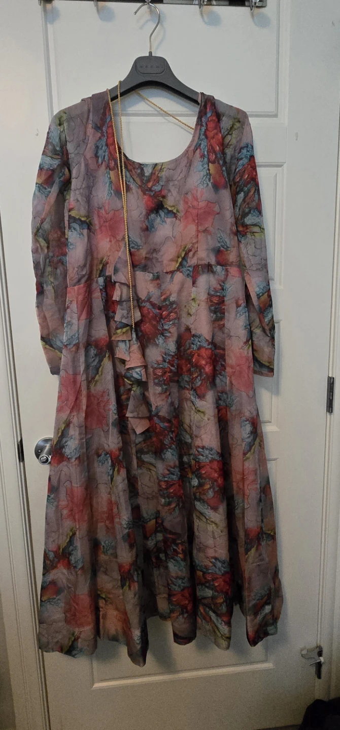 Floral Print Long Sleeve (Anarkali) Dress