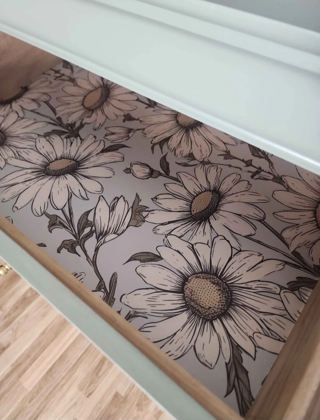 Sage Green 5-Drawer Chest with Gold Pulls - photo 5