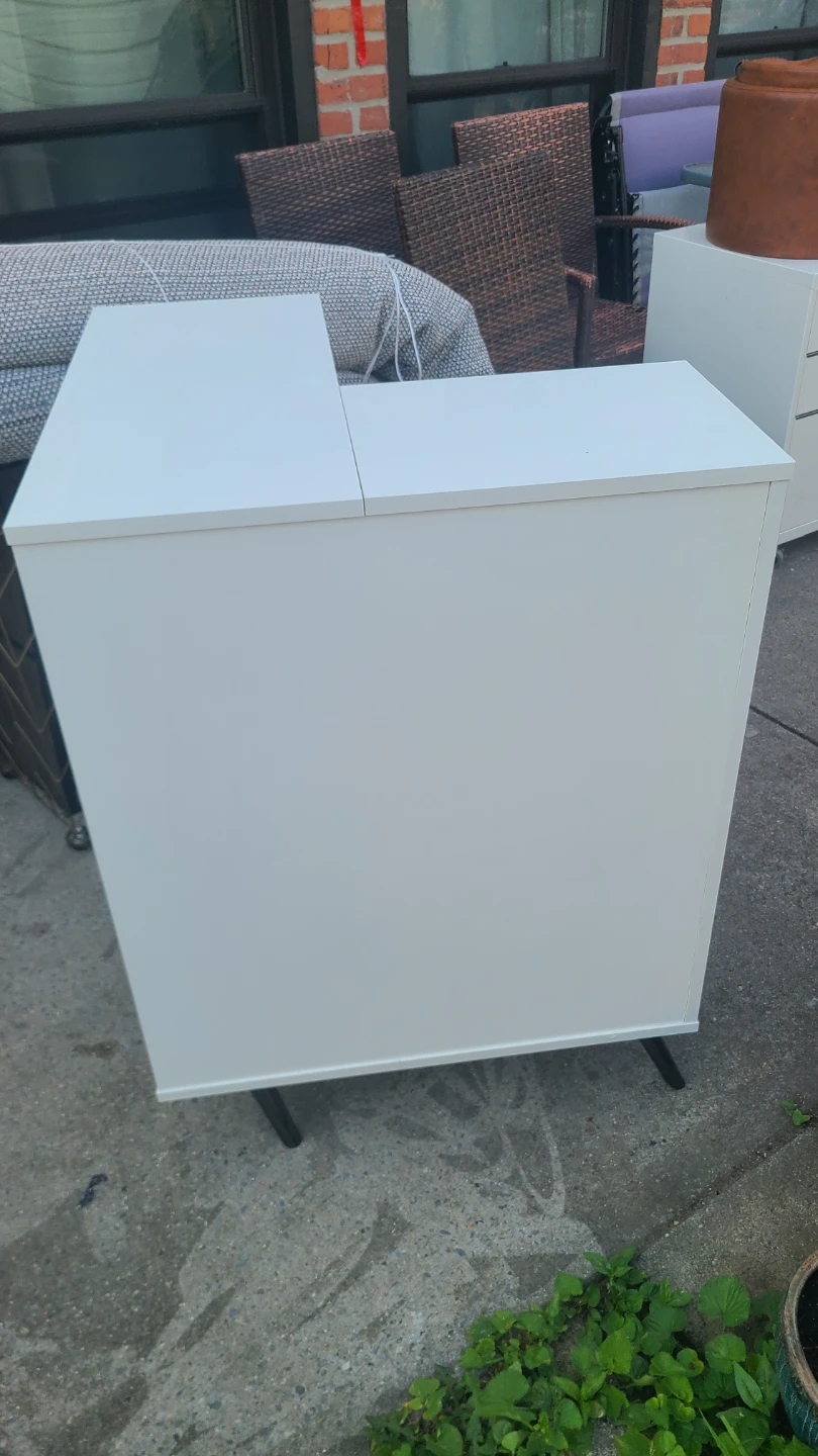 White Corner Cabinet with Doors - photo 2
