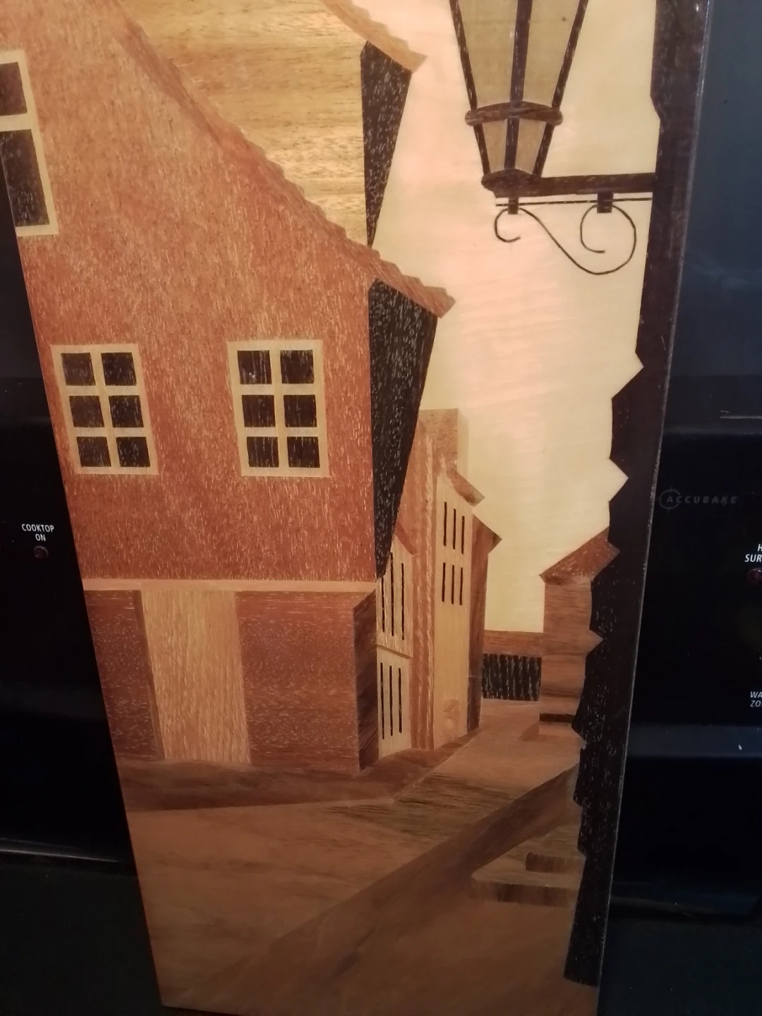 Marquetry Wood Inlay Wall Art - European Street Scene - photo 2