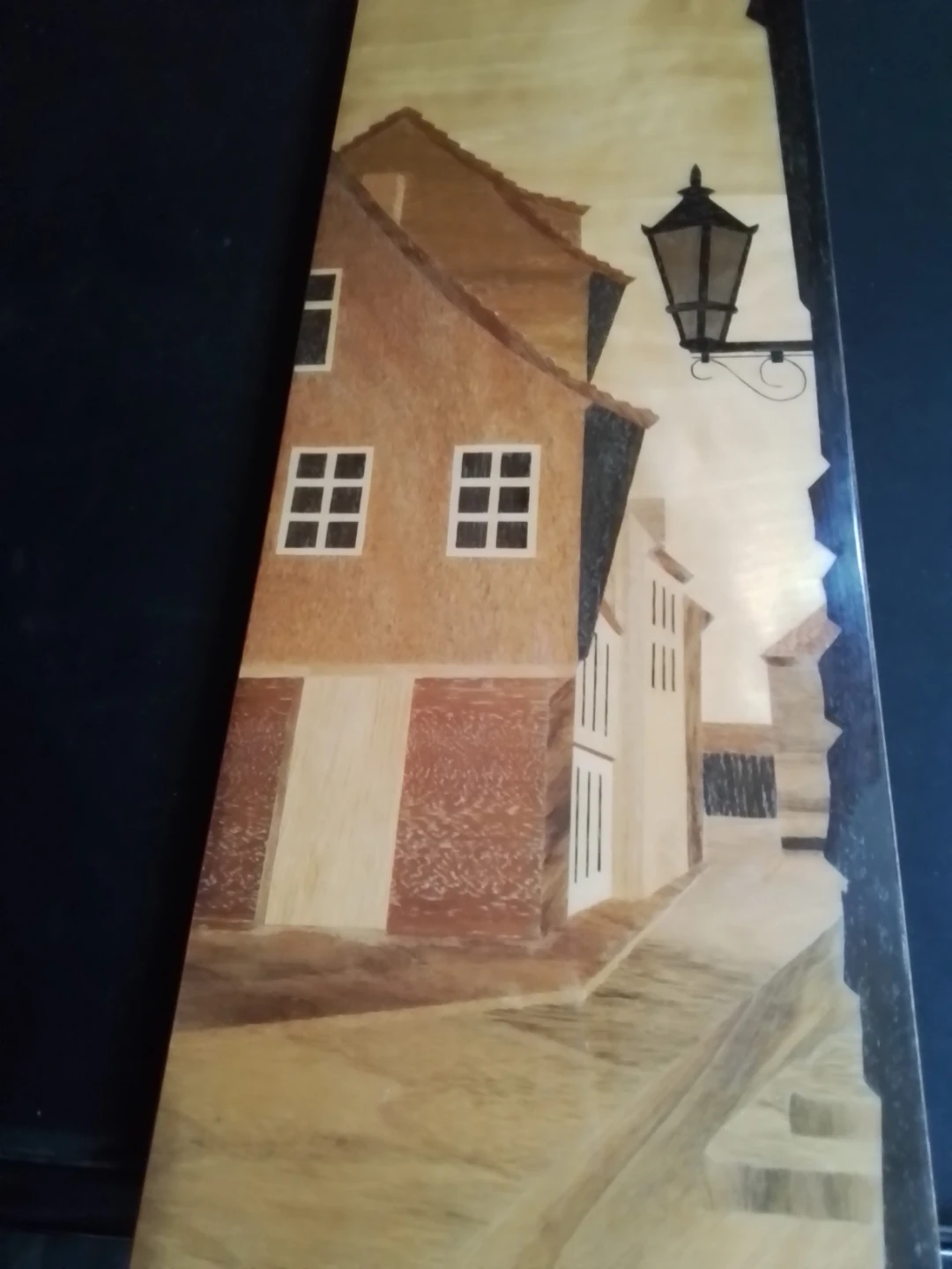 Marquetry Wood Inlay Wall Art - European Street Scene - photo 4