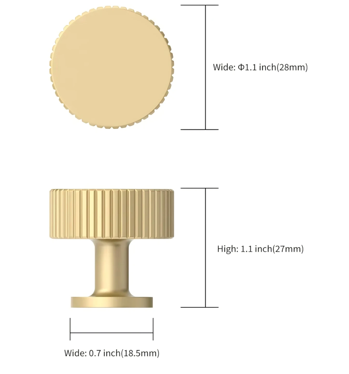 10 Pack - Brushed Gold Cabinet Knobs – Modern Drawer Knobs – NEW - photo 2