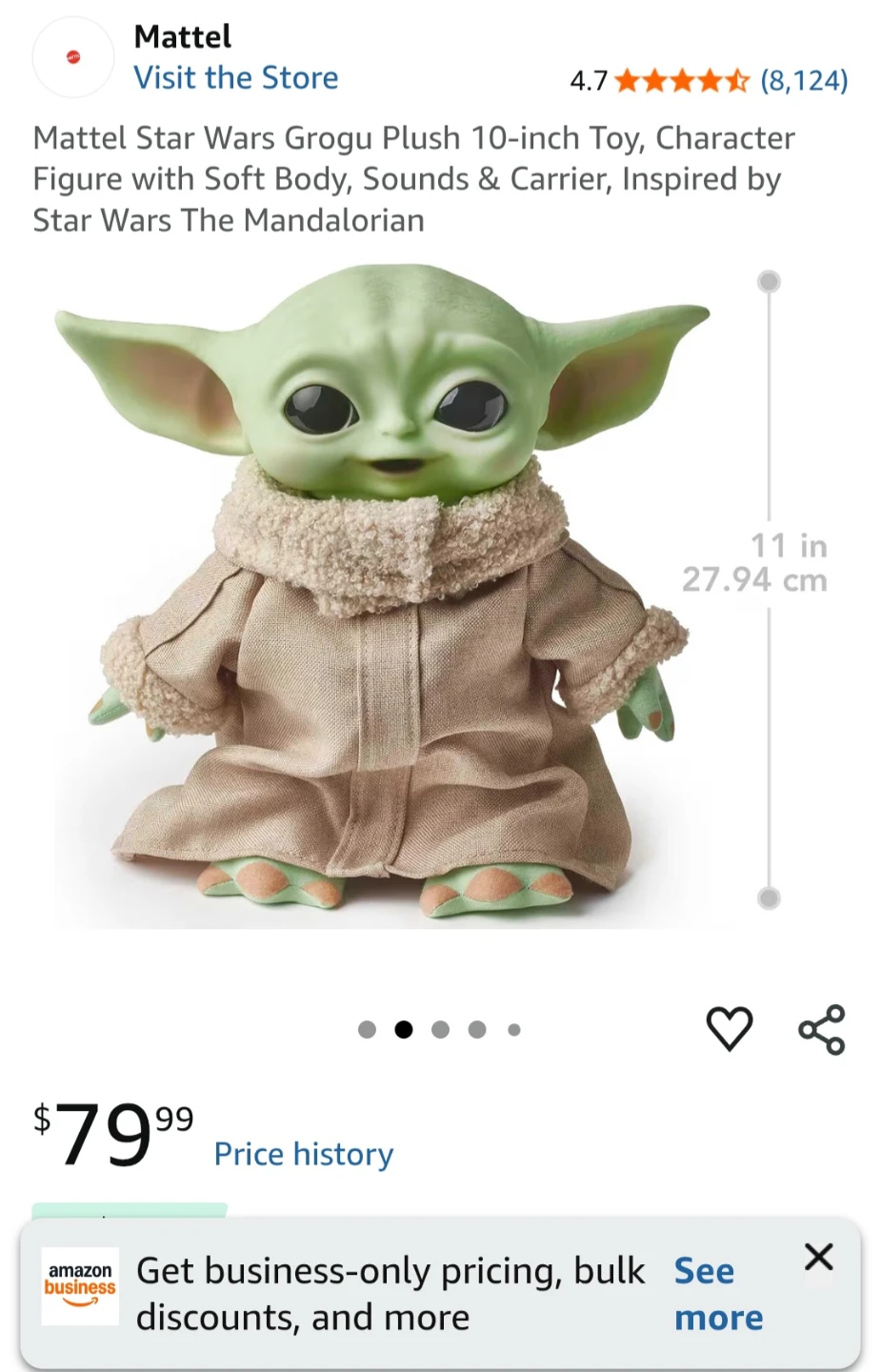 Star Wars Grogu (Baby Yoda) Voice Plush with Carrier and sound - photo 4
