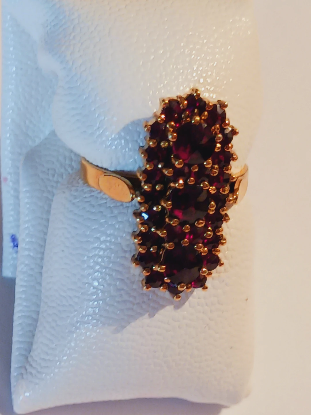 Gold Vermiel Sterling Silver 925 Garnet Cluster Ring. 6. - photo 4