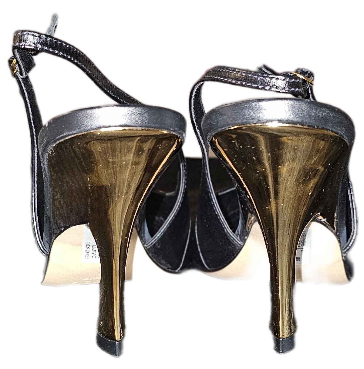 Arezzo Black Slingback Heels with Gold Stiletto Heel Size 38⚽️ - photo 2