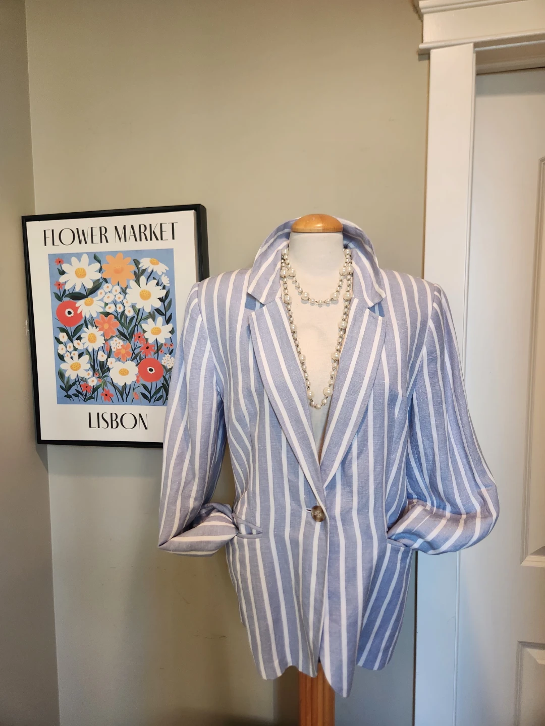 Republic Blue and White Striped linen Blazer - photo 5