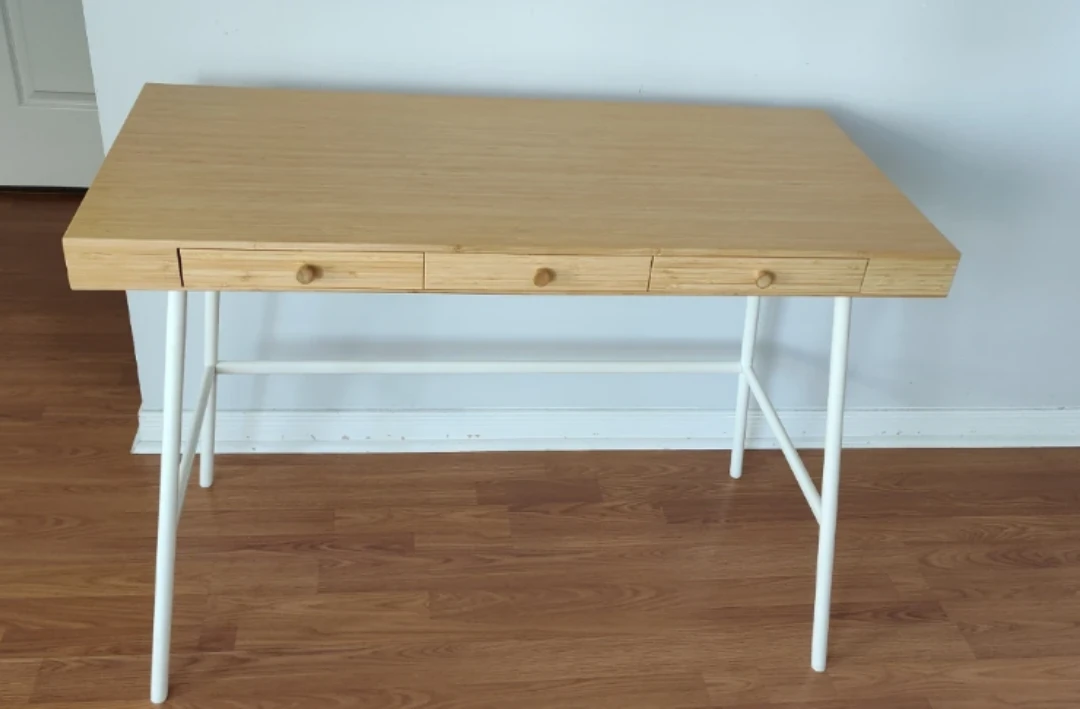 Bamboo desk with three drawers - photo 2