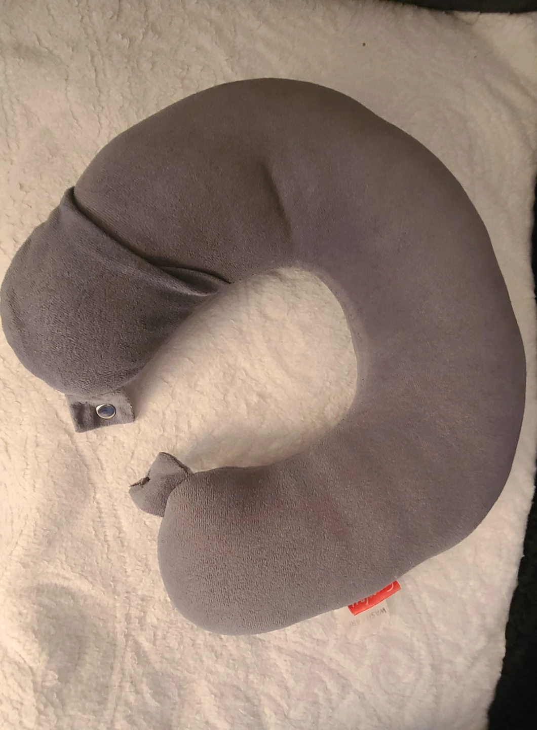 Trajectory Grey Travel Neck Pillow with Snap Closure - photo 2