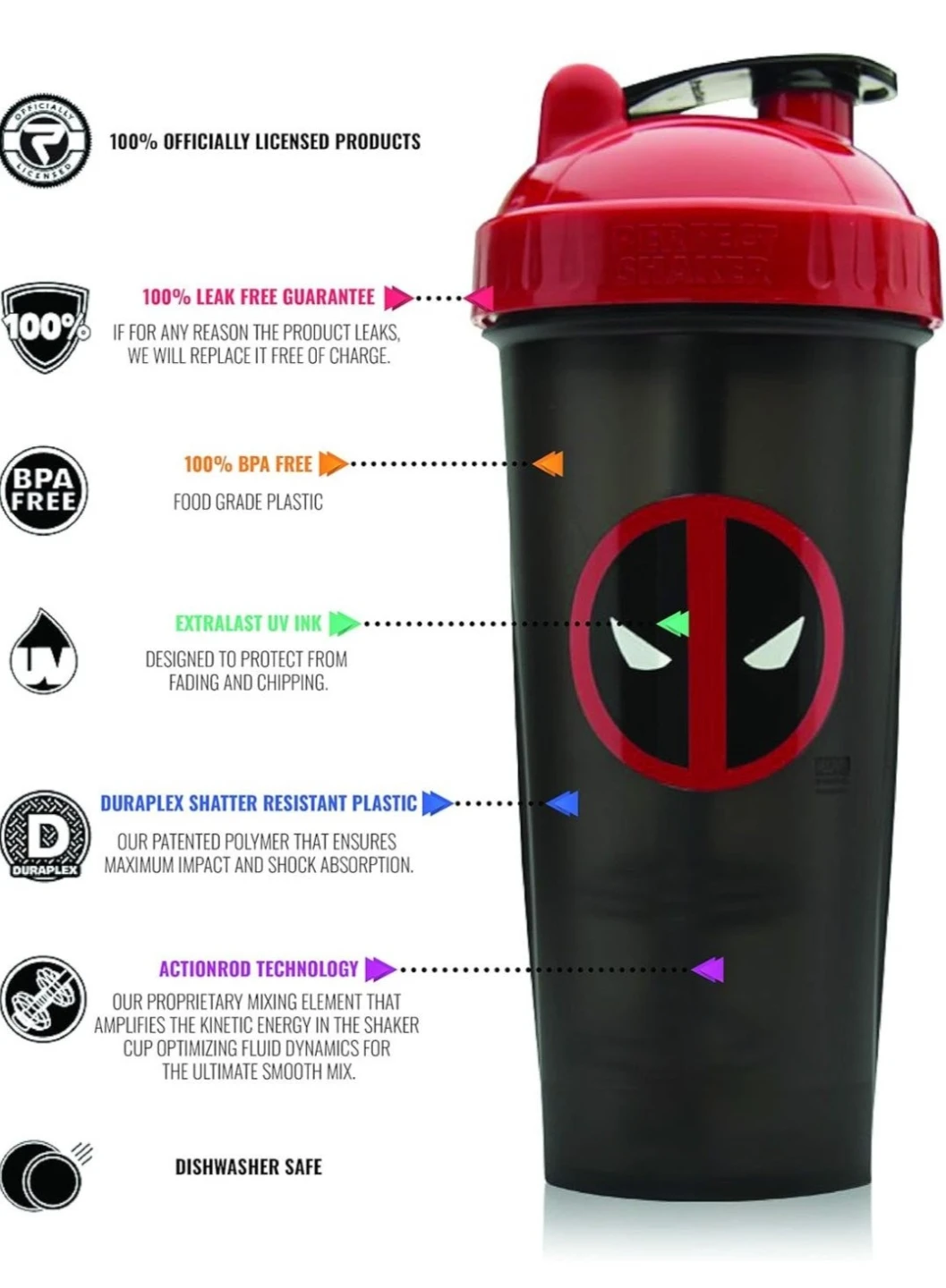 VGUC - Perfect Shaker Deadpool Protein Shaker Bottle - photo 4