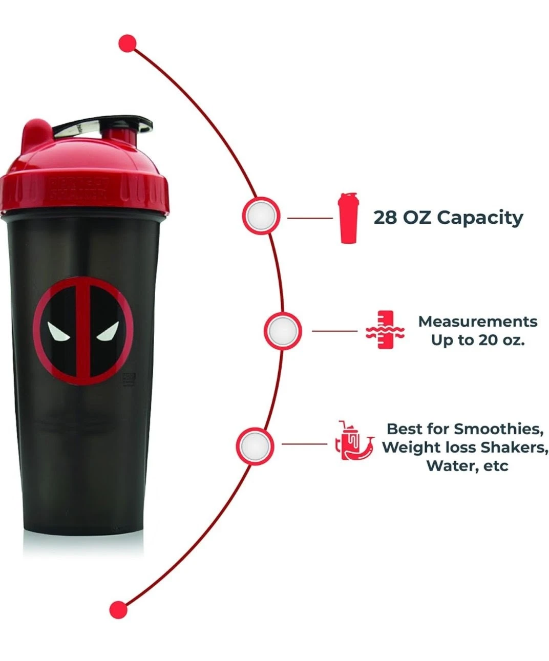 VGUC - Perfect Shaker Deadpool Protein Shaker Bottle - photo 5