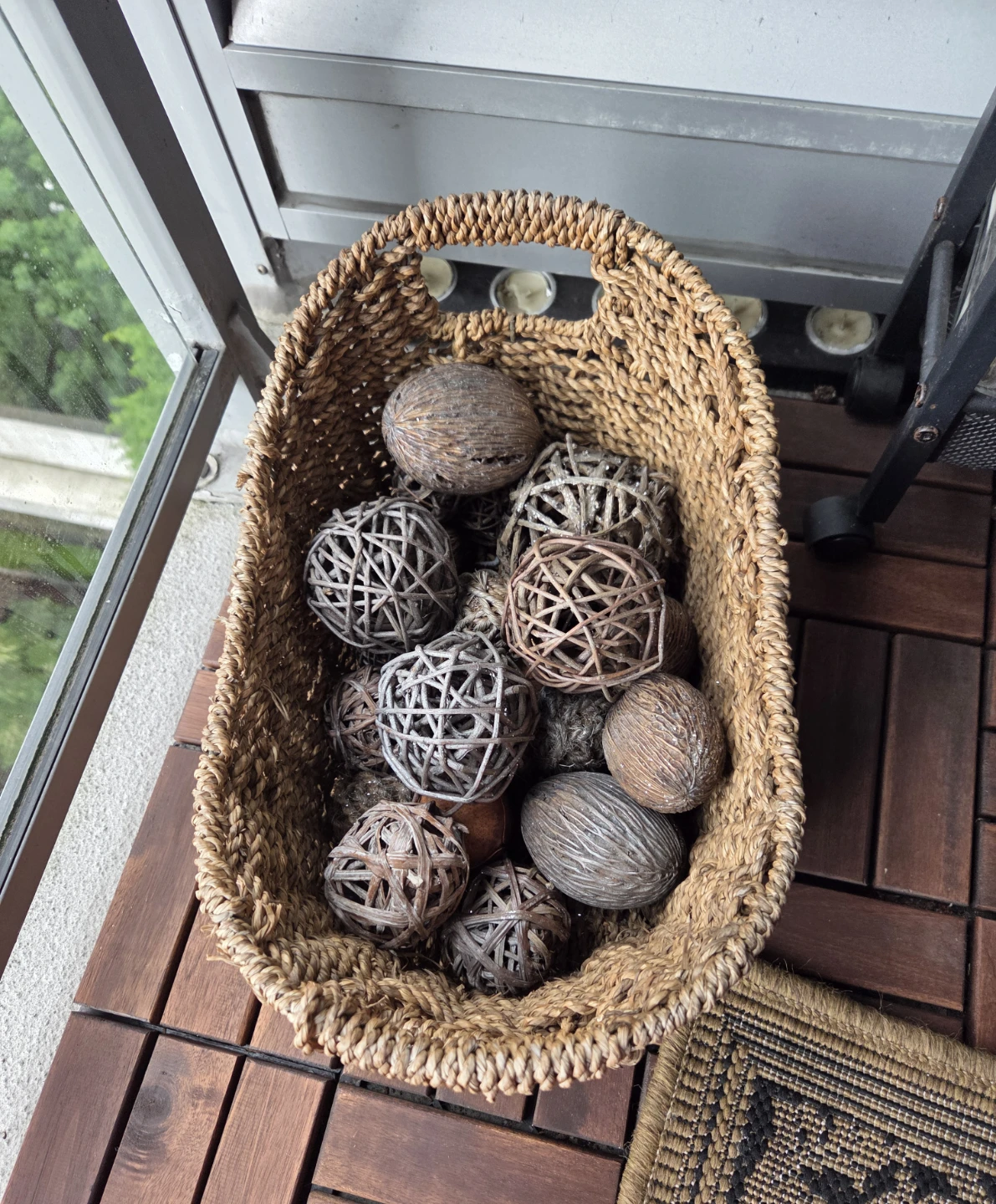 Woven Basket with Decorative Balls - photo 2