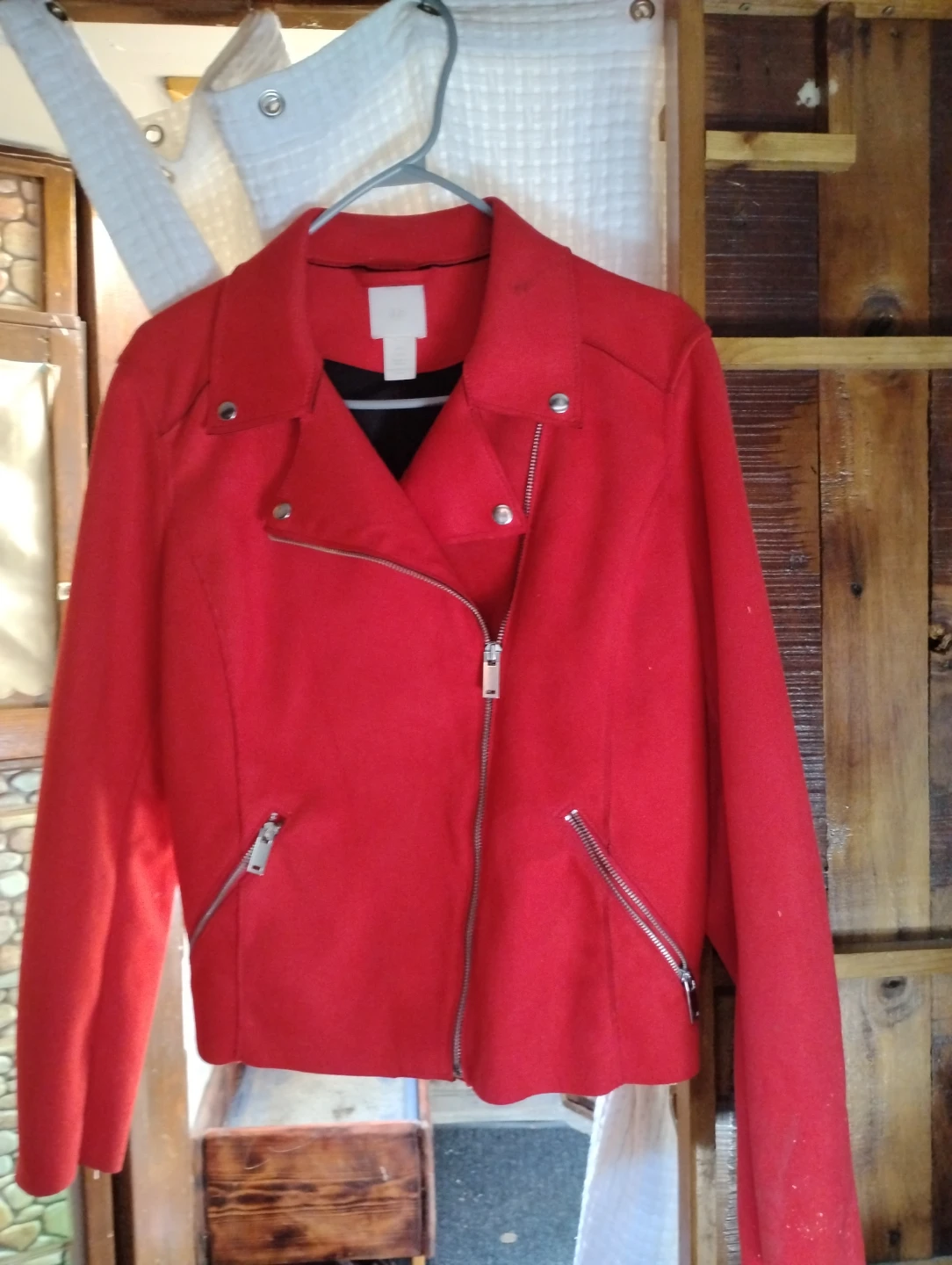 Red H&M Biker Jacket - photo 2