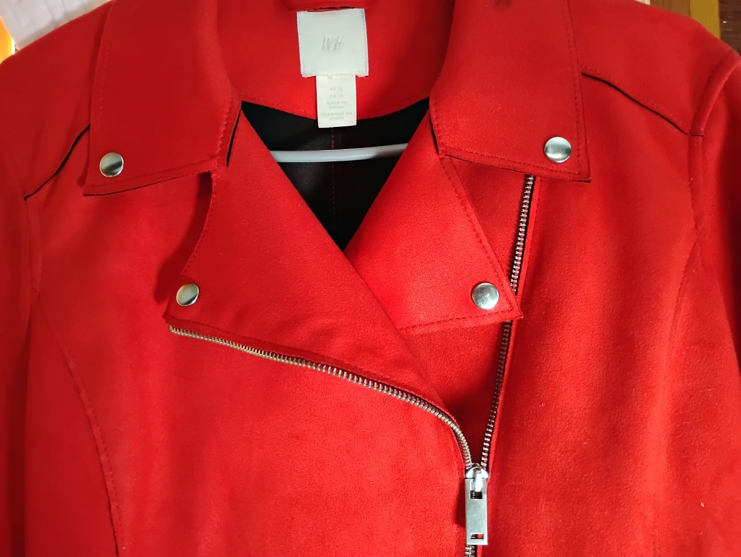 Red H&M Biker Jacket - photo 5
