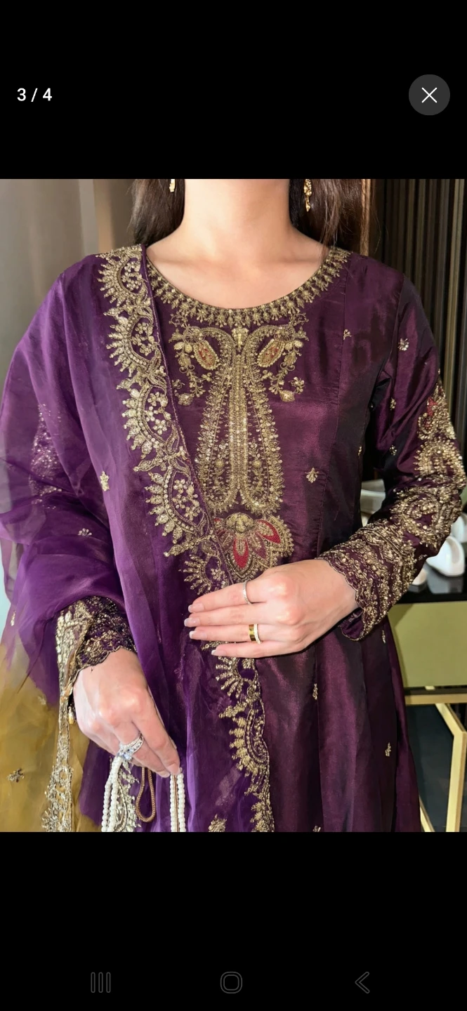Womens plum Purple  silk 3 piece dress - photo 3