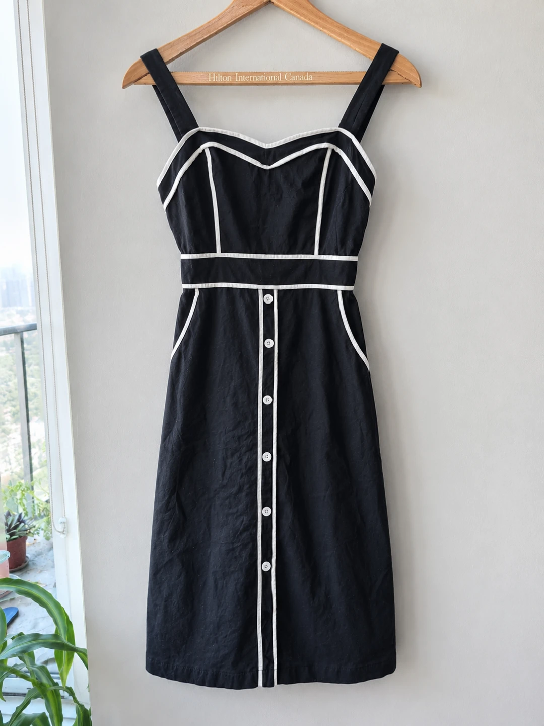 Black Button-Front Midi Dress - photo 3