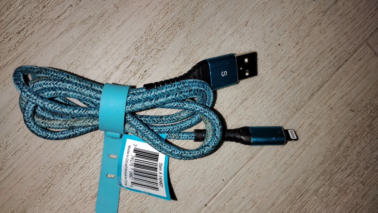 Blue Braided USB to Lightning Cable