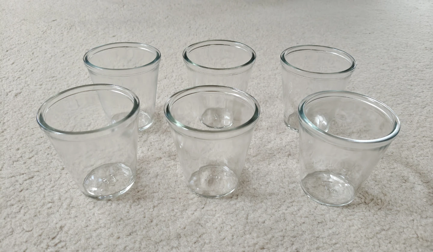 Set of 6 Clear Glass Desert Cups