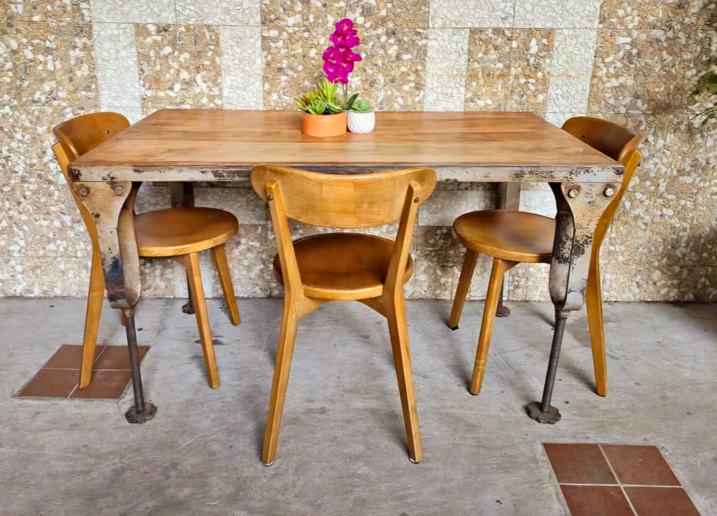 Solid Convertible Industrial Dining Table To Coffee Table