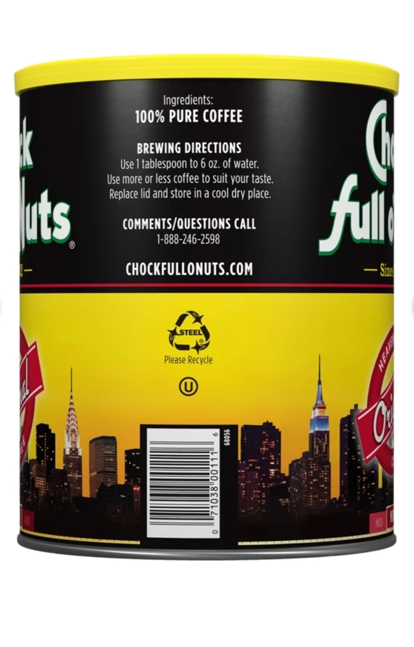 Chock full o'Nuts Heavenly Original Ground Coffee Can 48 oz - photo 2