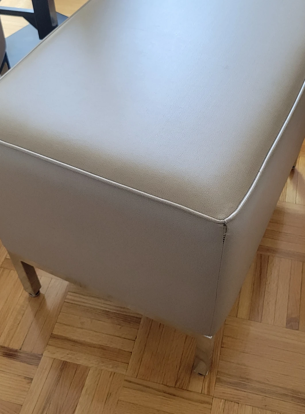 Light Grey Faux Leather Ottoman Bench ⚽ - photo 5