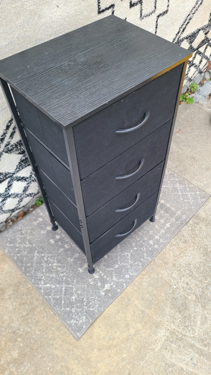 Black 4-Drawer Fabric Dresser - photo 2