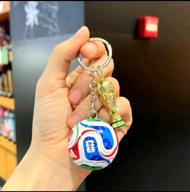 Soccer Ball Keychain with Trophy Charm - photo 2
