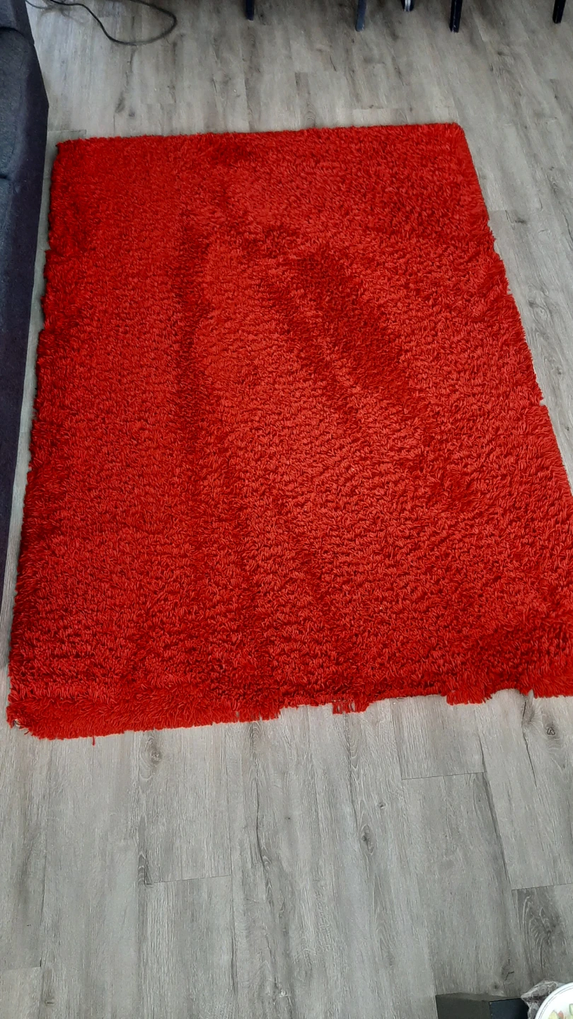 Bright Red Shaggy Area Rug